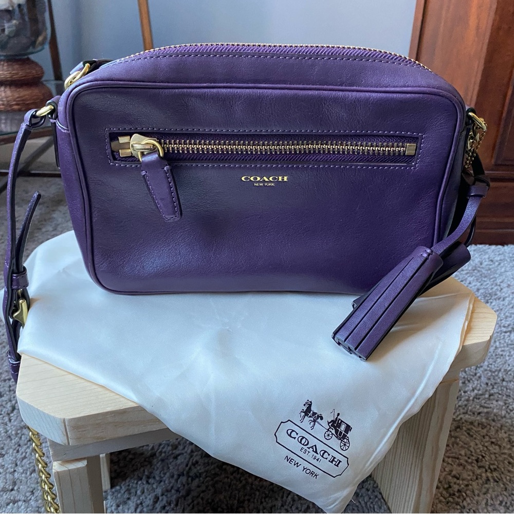Coach Leather Bag crossbody with chain